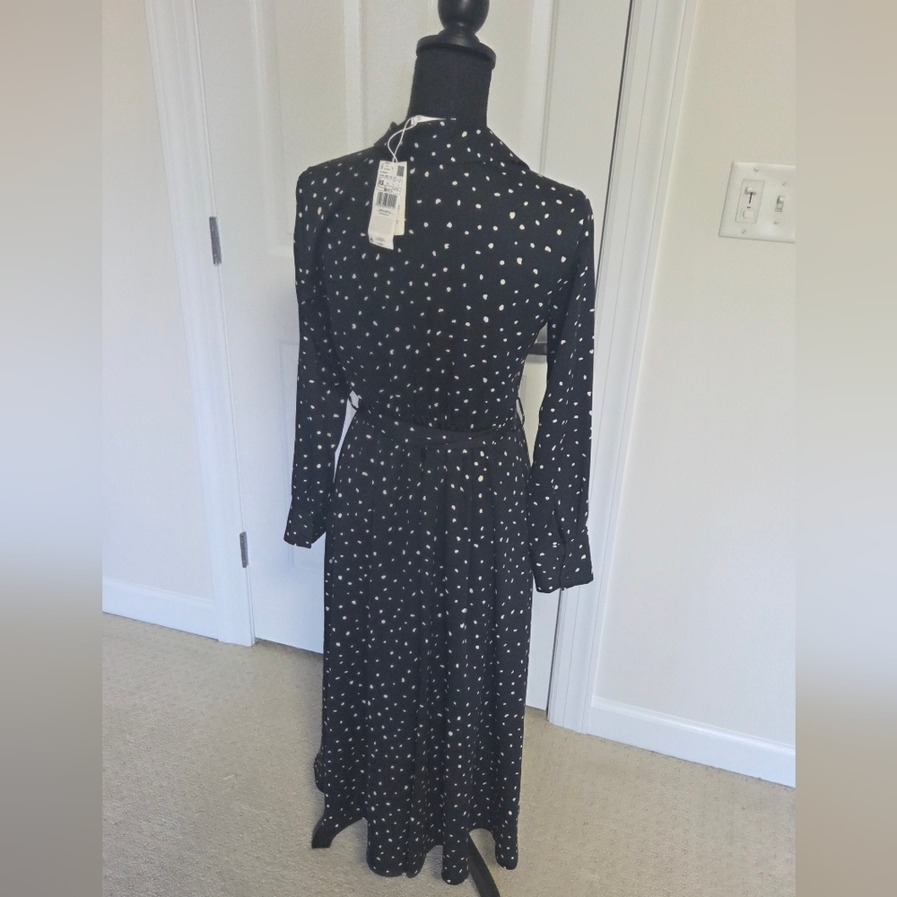 Elegant Black Polka Dot Dress - Picture 7 of 9